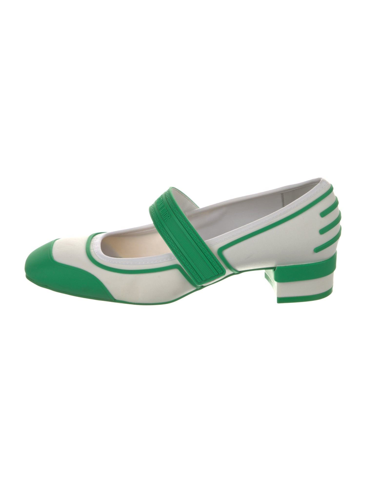 Christian Dior Rubber Striped Mary Jane Flats