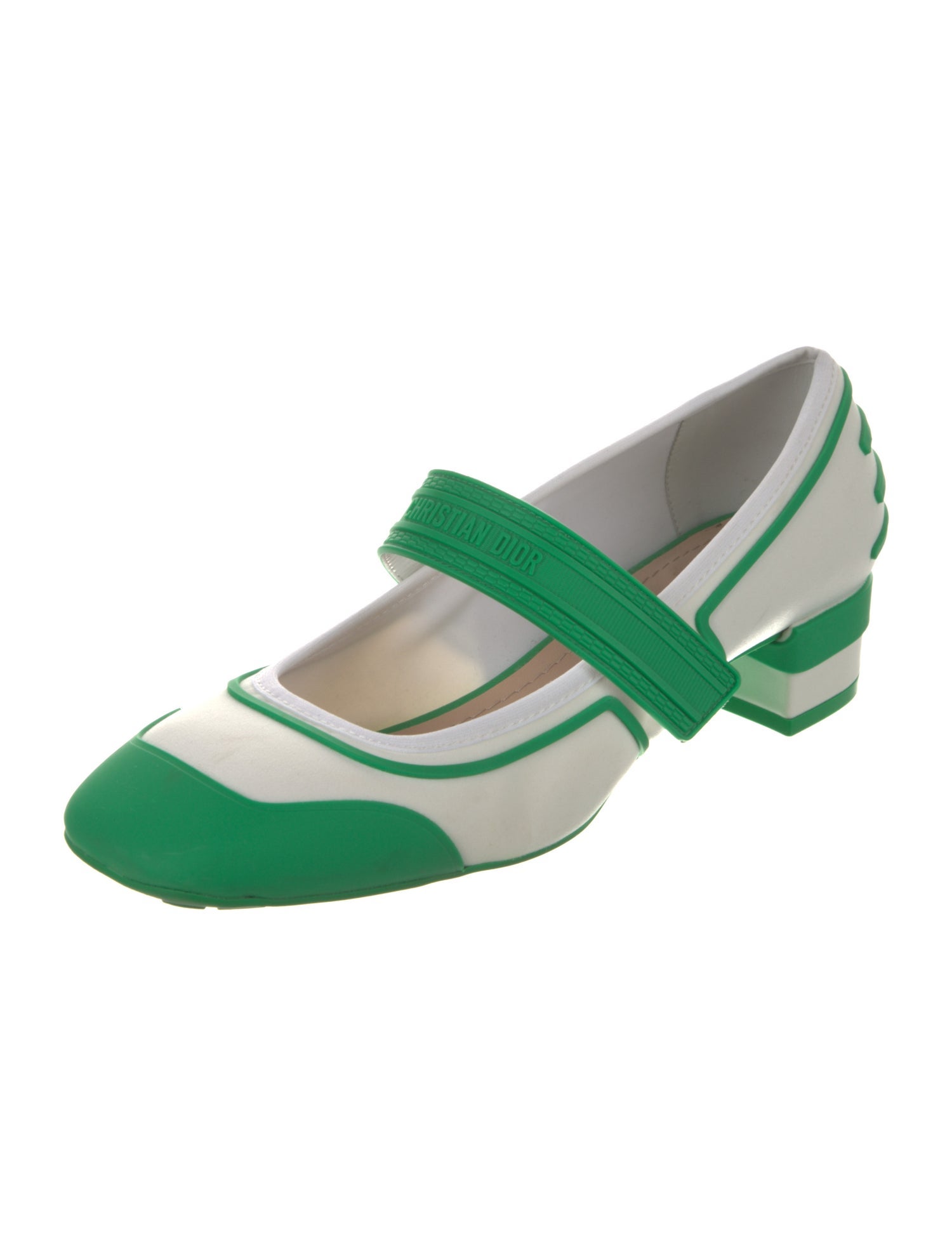 Christian Dior Rubber Striped Mary Jane Flats