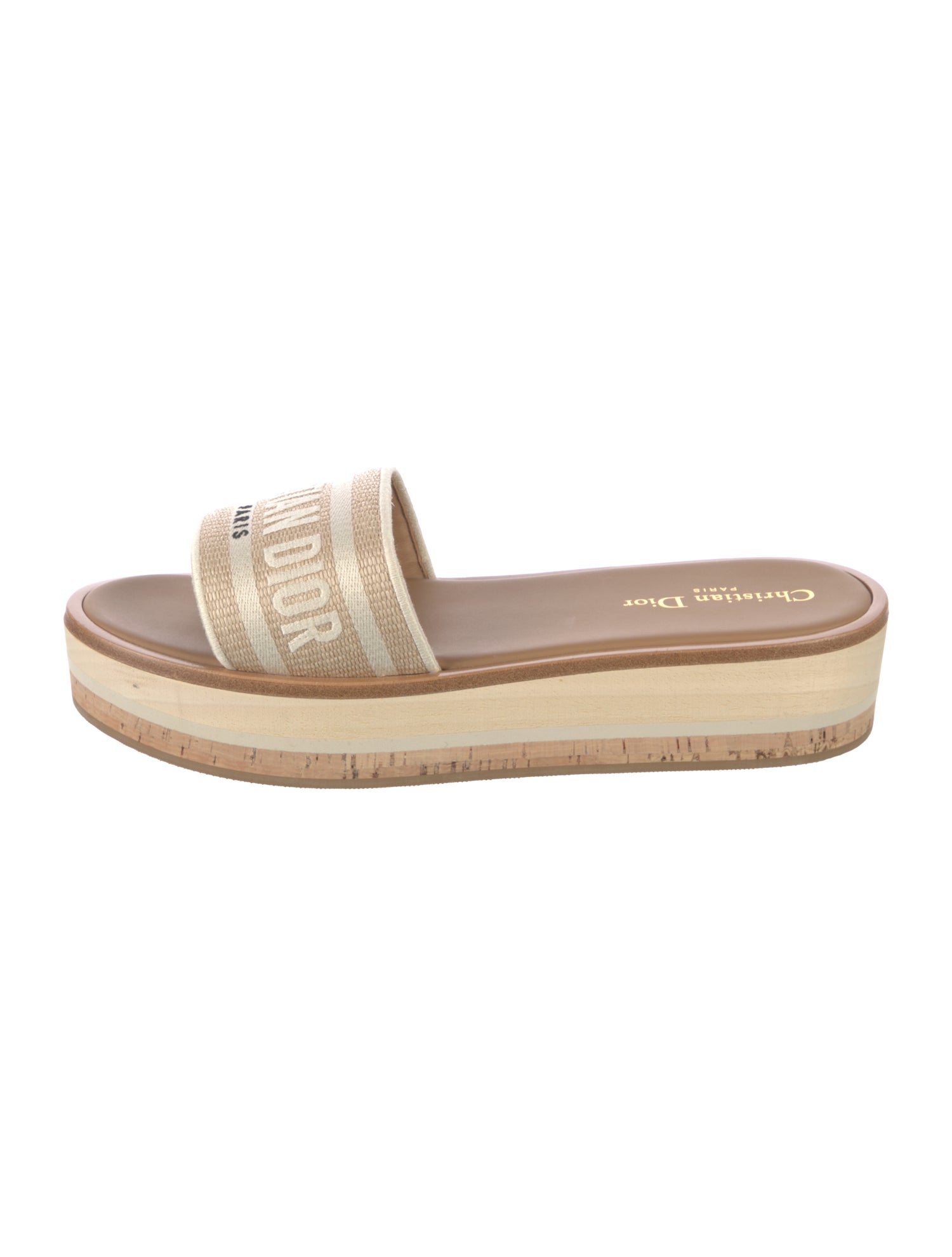 Christian Dior Graphic Print Embroidered Accent Slides