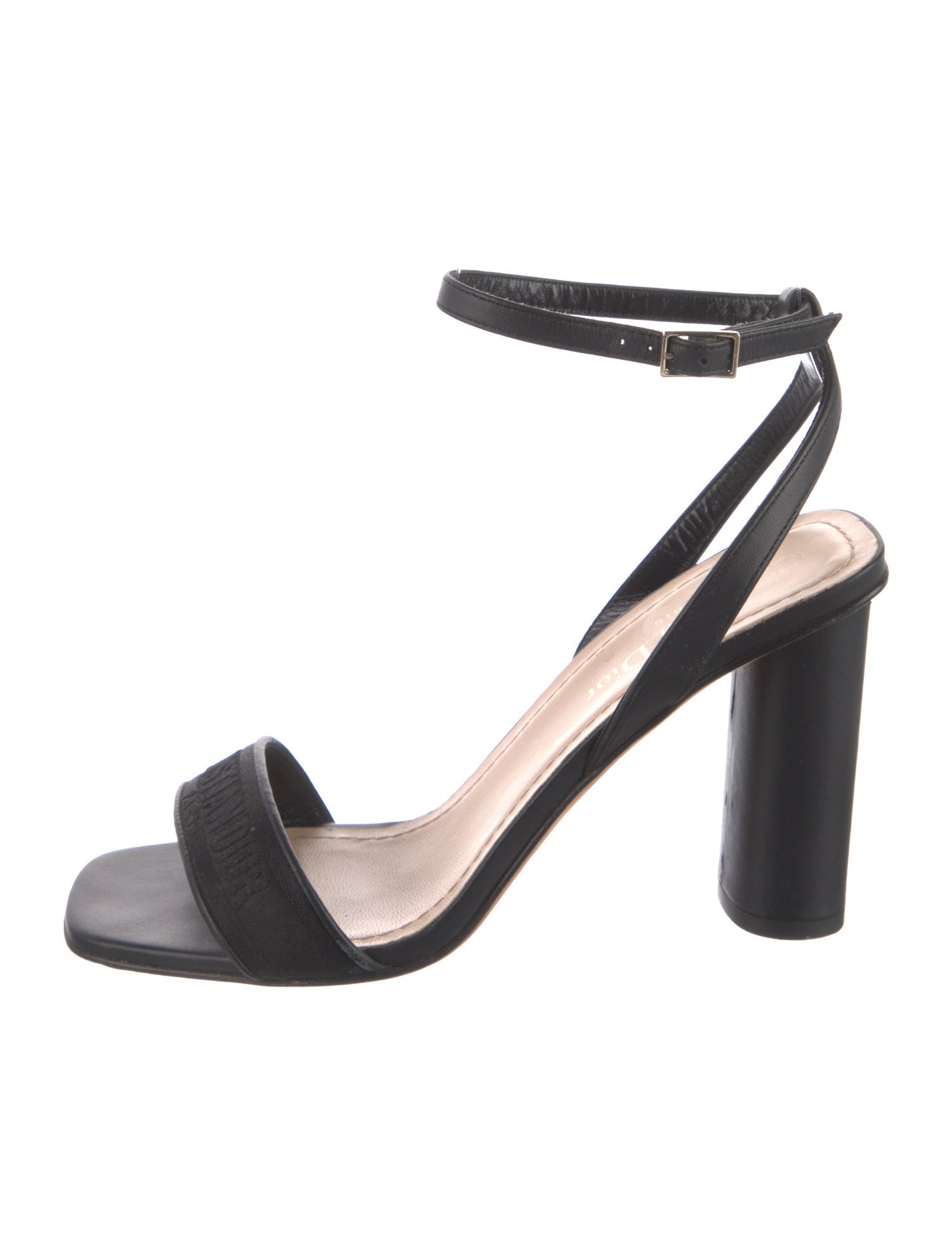 Christian Dior Leather Embroidered Accent Sandals