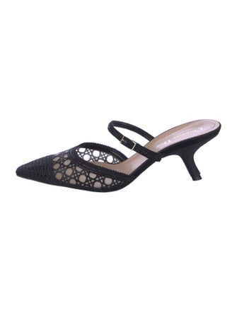 Christian Dior Cannage Pattern Mesh Accents Mules