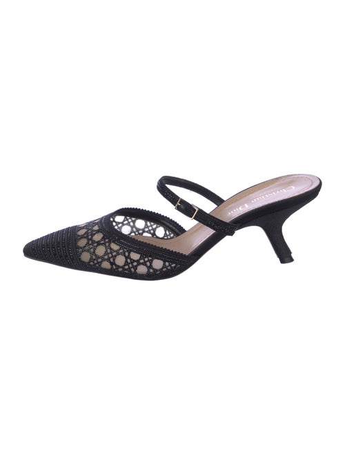 Christian Dior Cannage Pattern Mesh Accents Mules
