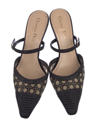 Christian Dior Cannage Pattern Mesh Accents Mules