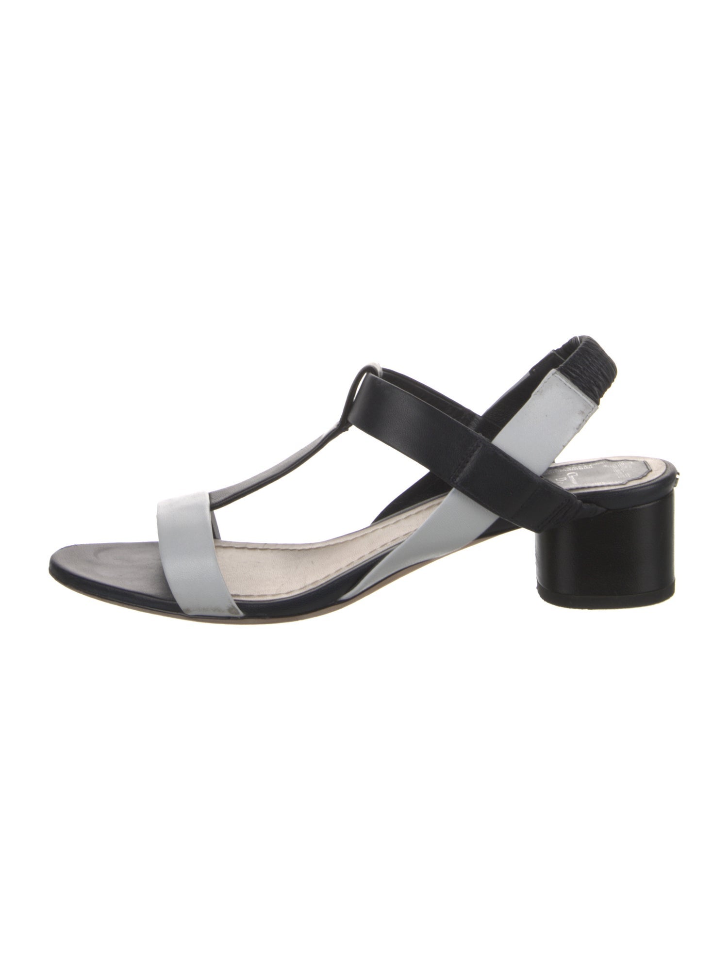 Christian Dior Leather Colorblock Pattern T-Strap Sandals