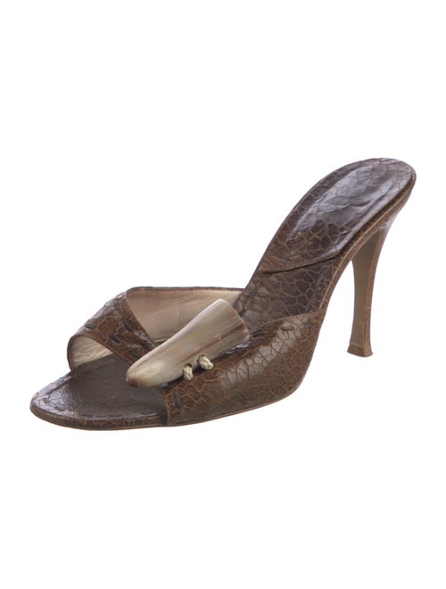 Christian Dior Leather Animal Print Slides