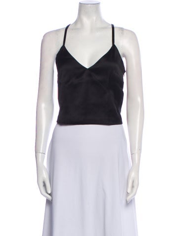 Christian Dior Tops V-Neck Sleeveless Crop Top XXS