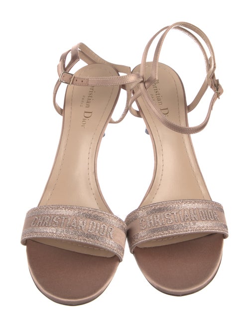 Christian Dior Canvas Embroidered Accent Slingback Sandals