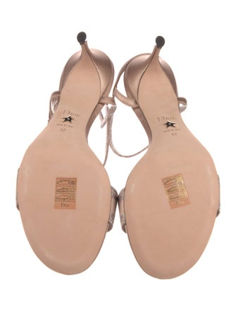 Christian Dior Canvas Embroidered Accent Slingback Sandals