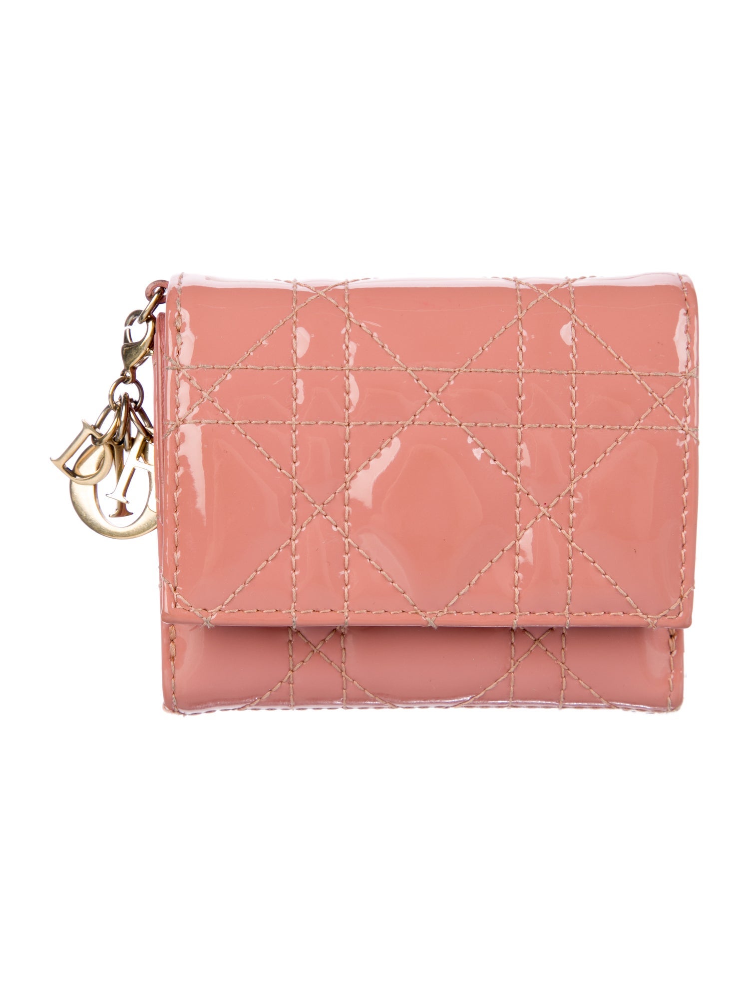 Christian Dior Cannage Pattern Patent Leather Wallet