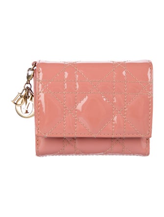 Christian Dior Cannage Pattern Patent Leather Wallet