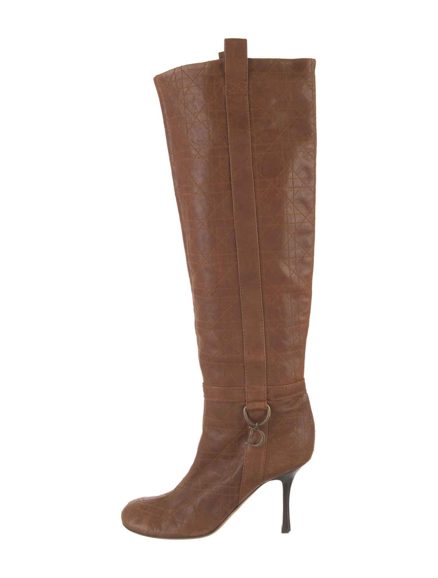 Christian Dior Quilted Pattern Leather Boots