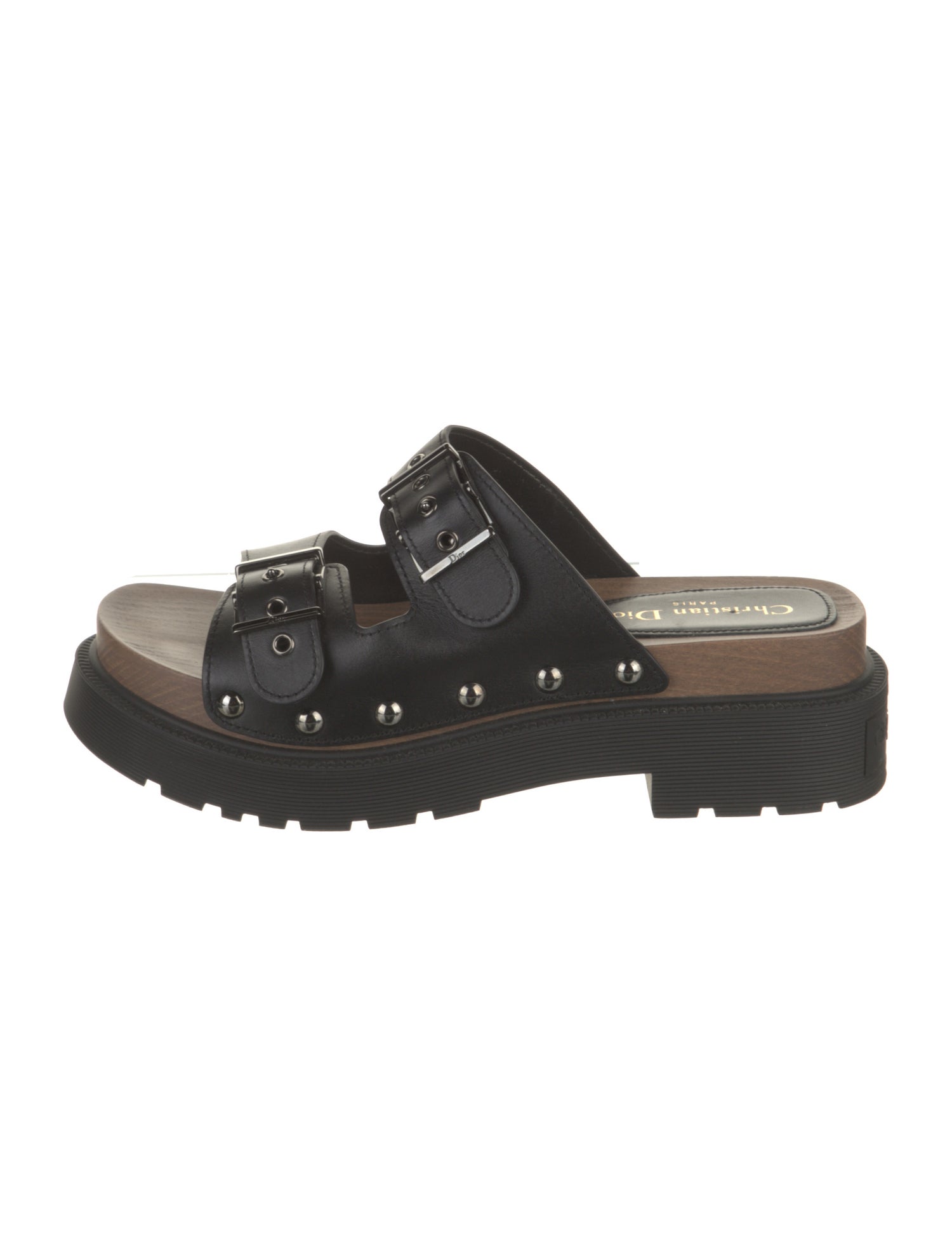 Christian Dior Leather Studded Accents Slides