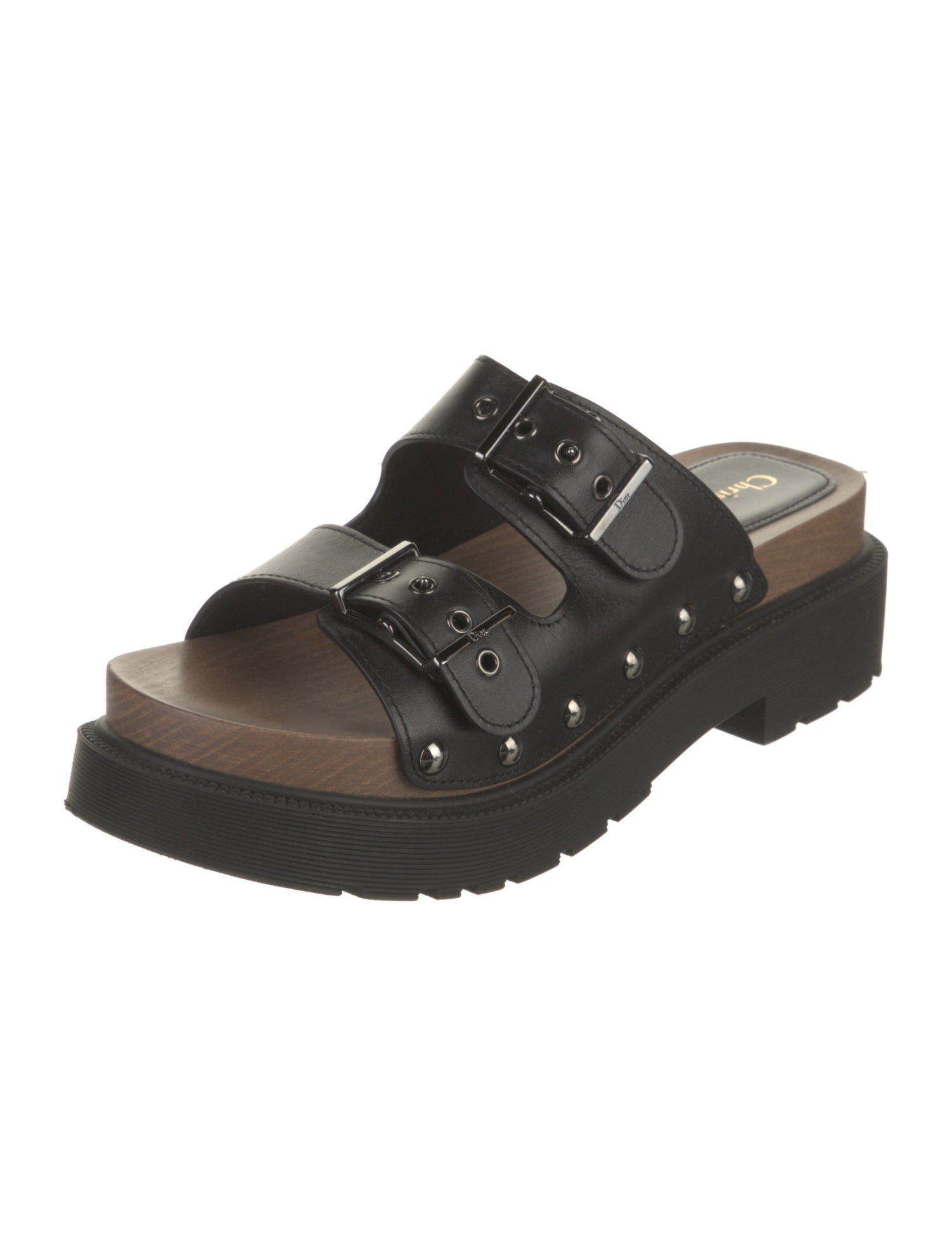 Christian Dior Leather Studded Accents Slides