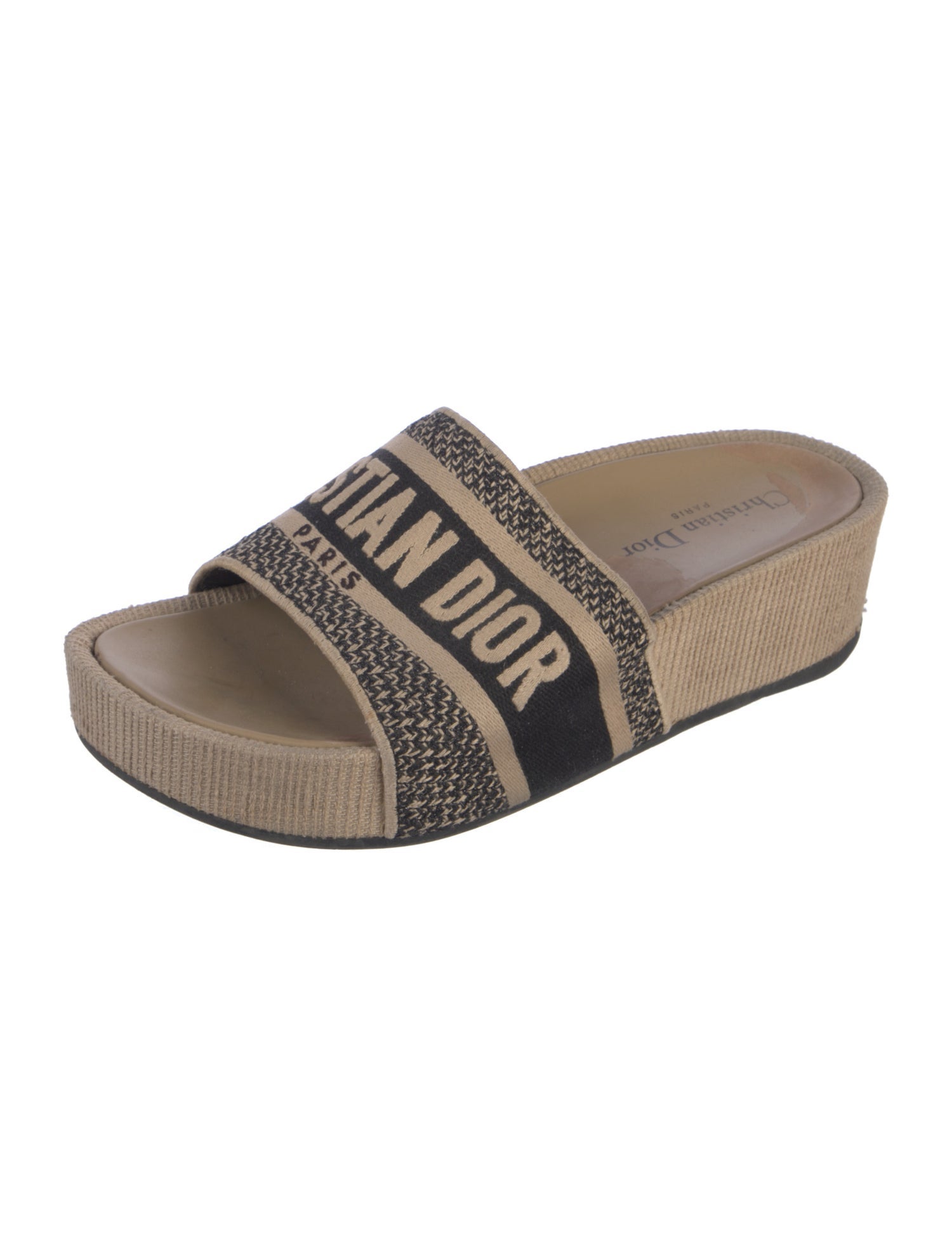 Christian Dior Canvas Printed Slides