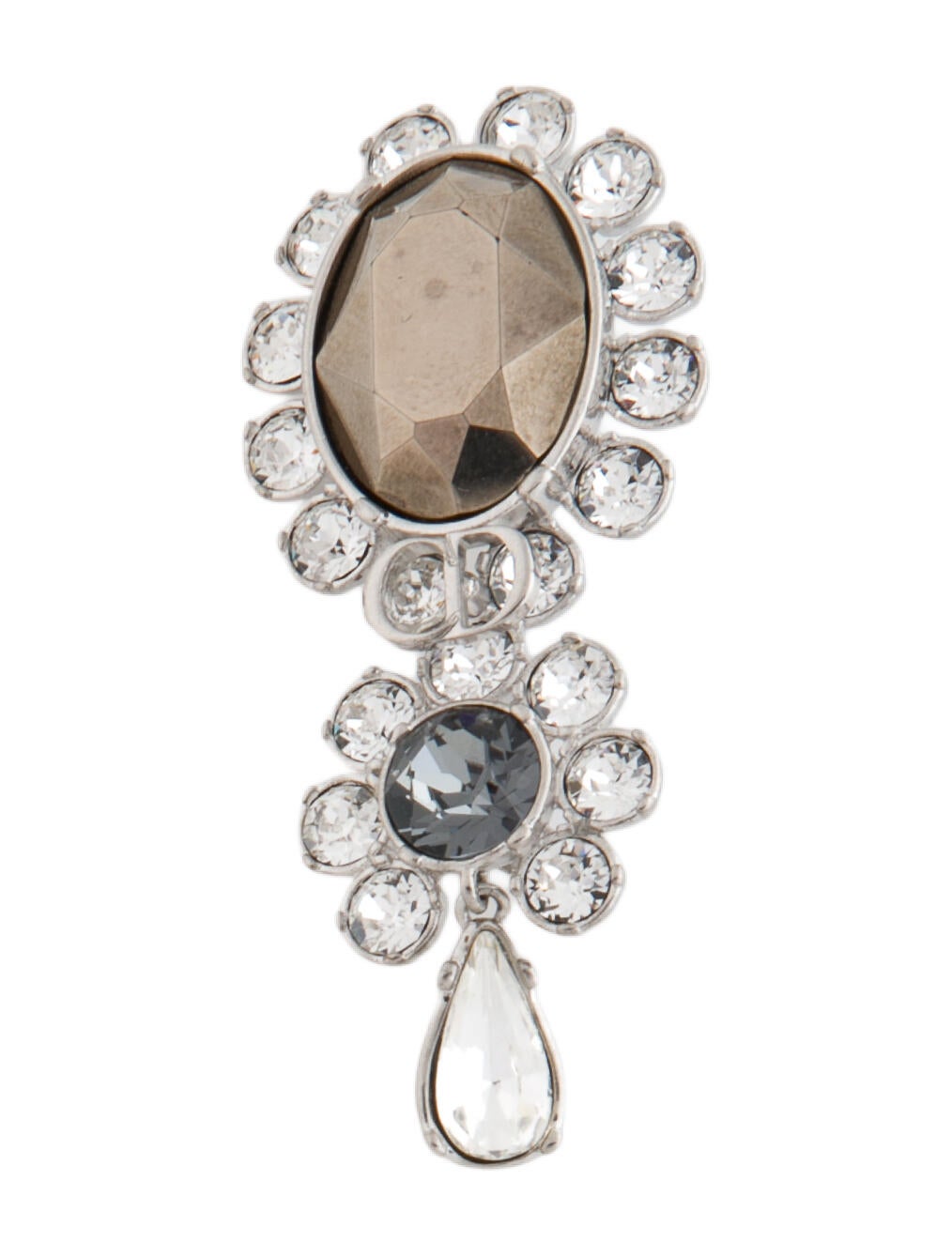 Christian Dior Crystal Cabochon Brooch