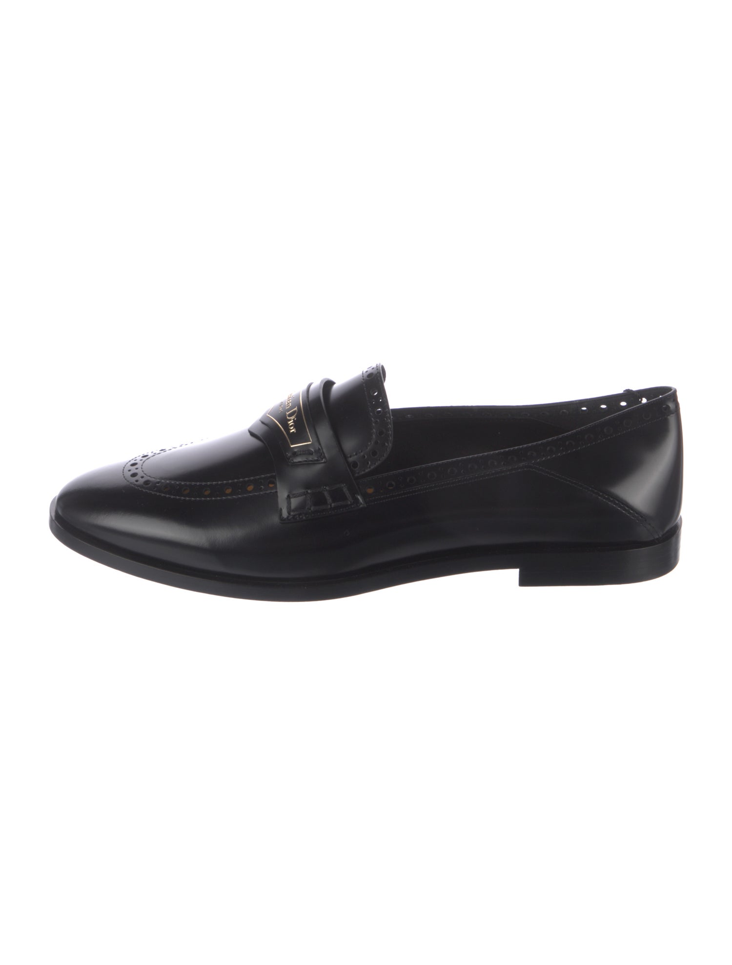 Christian Dior Leather Lasercut Accents Loafers