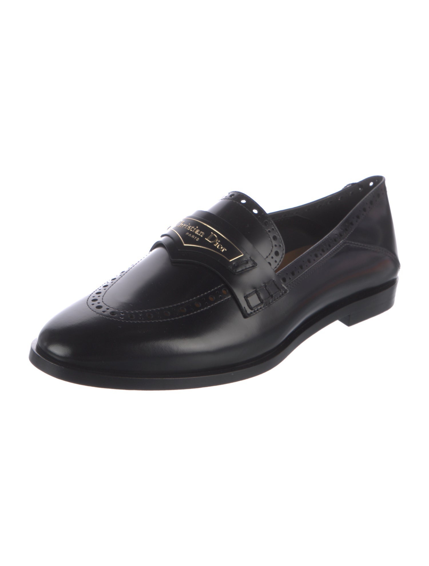 Christian Dior Leather Lasercut Accents Loafers