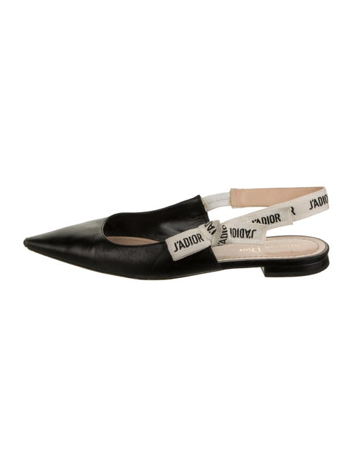 Christian Dior Leather Graphic Print Slingback Flats