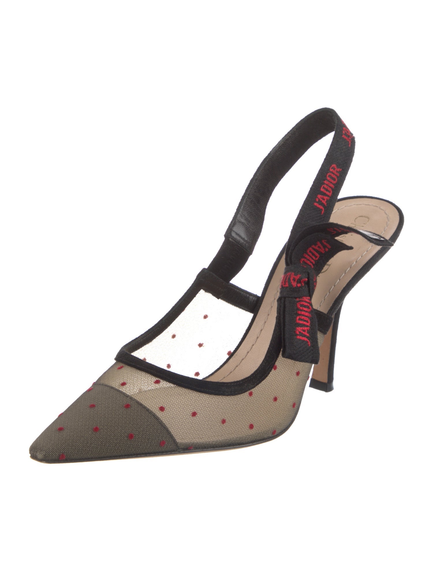 Christian Dior Mesh Printed Slingback Pumps