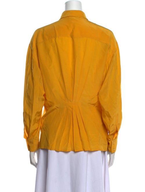Christian Dior Silk Long Sleeve Button-Up Top