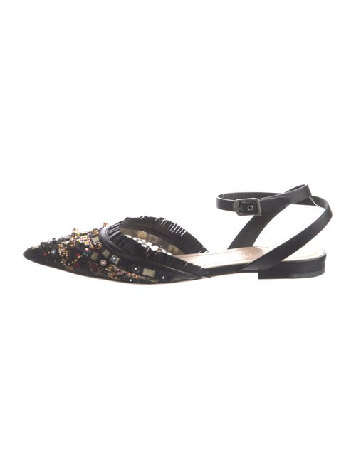 Christian Dior Leather Patterned Slingback Flats