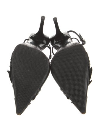 Christian Dior Leather Studded Accents Slingback Pumps