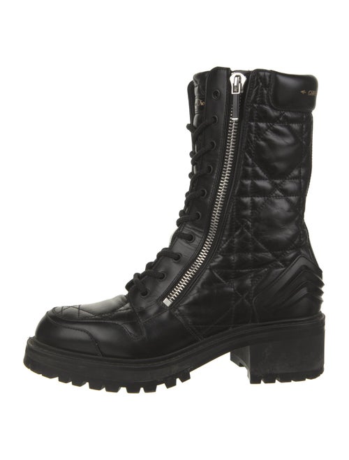 Christian Dior Quilted Pattern Leather Combat Boots