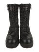 Christian Dior Quilted Pattern Leather Combat Boots