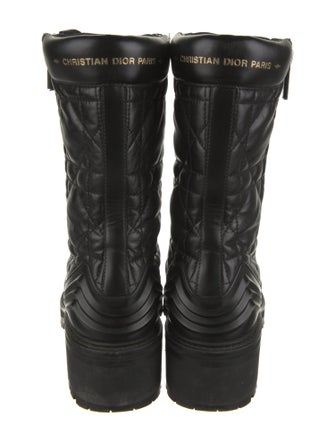 Christian Dior Quilted Pattern Leather Combat Boots