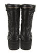 Christian Dior Quilted Pattern Leather Combat Boots