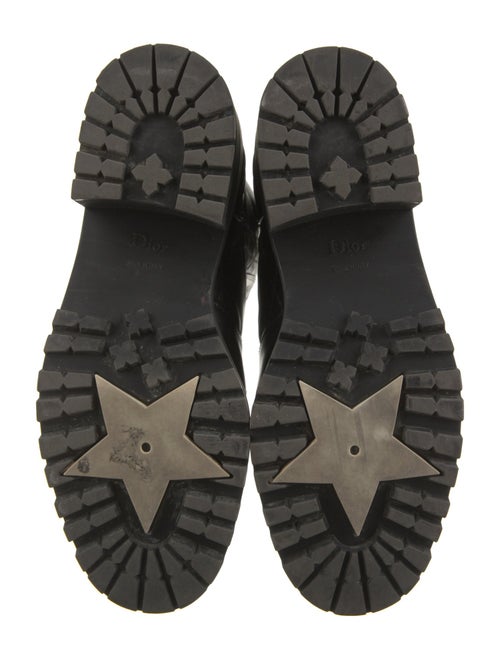 Christian Dior Quilted Pattern Leather Combat Boots