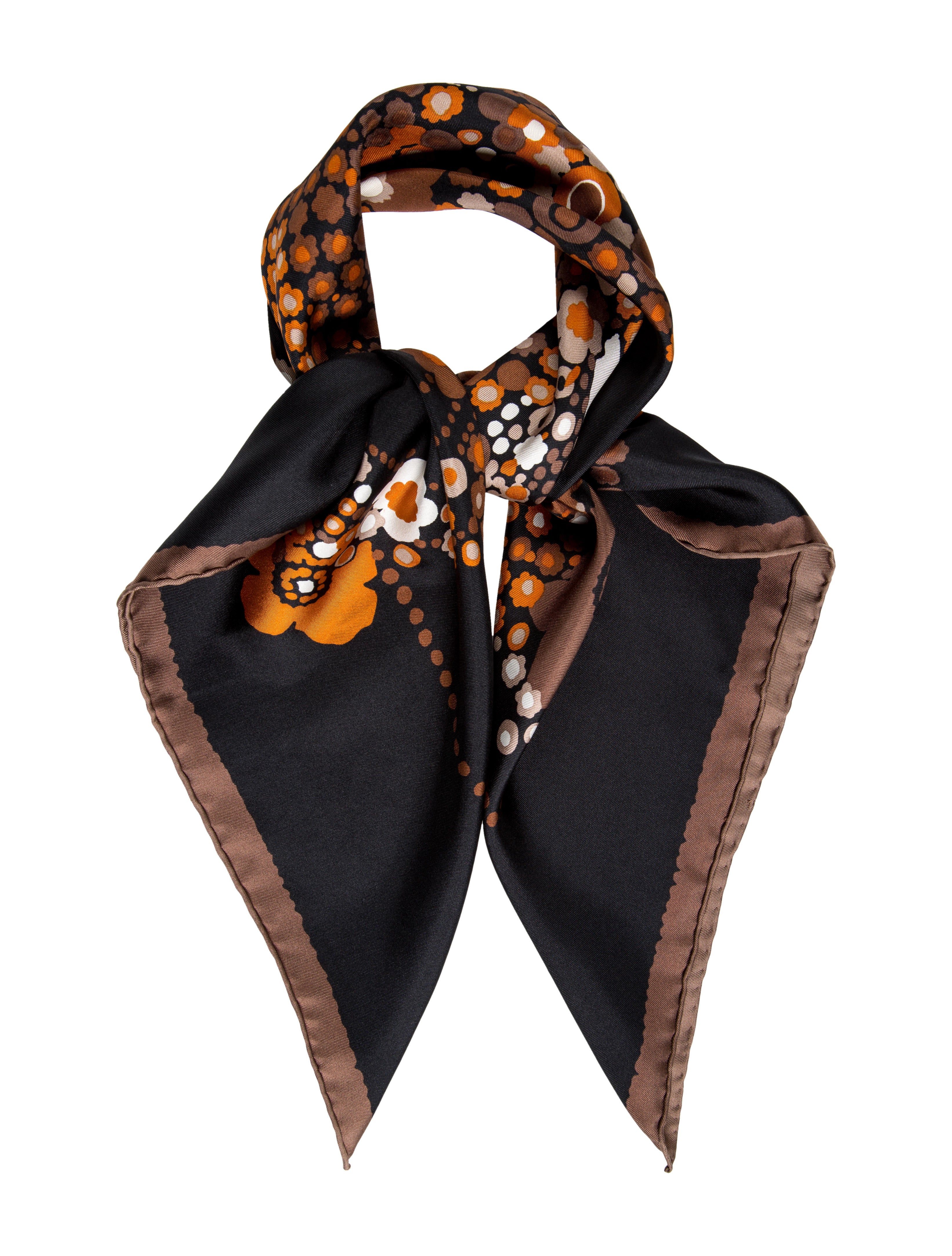 Christian Dior Floral Print Silk Scarf Accessories CHR53018 The