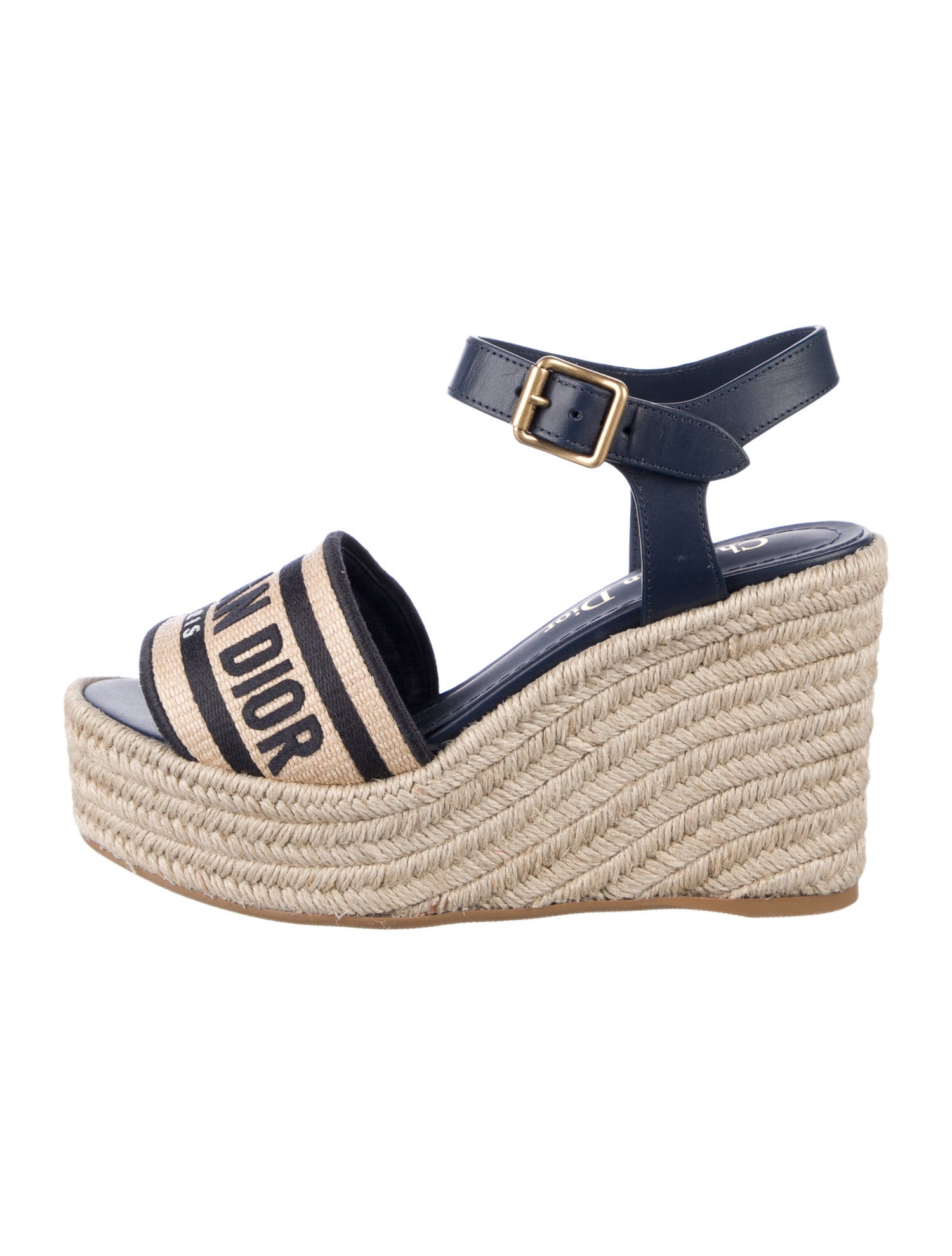 Christian Dior Leather Graphic Print Slingback Pumps