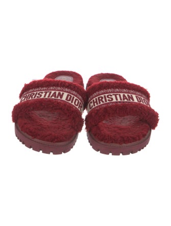 Christian Dior Shearling Printed Slides