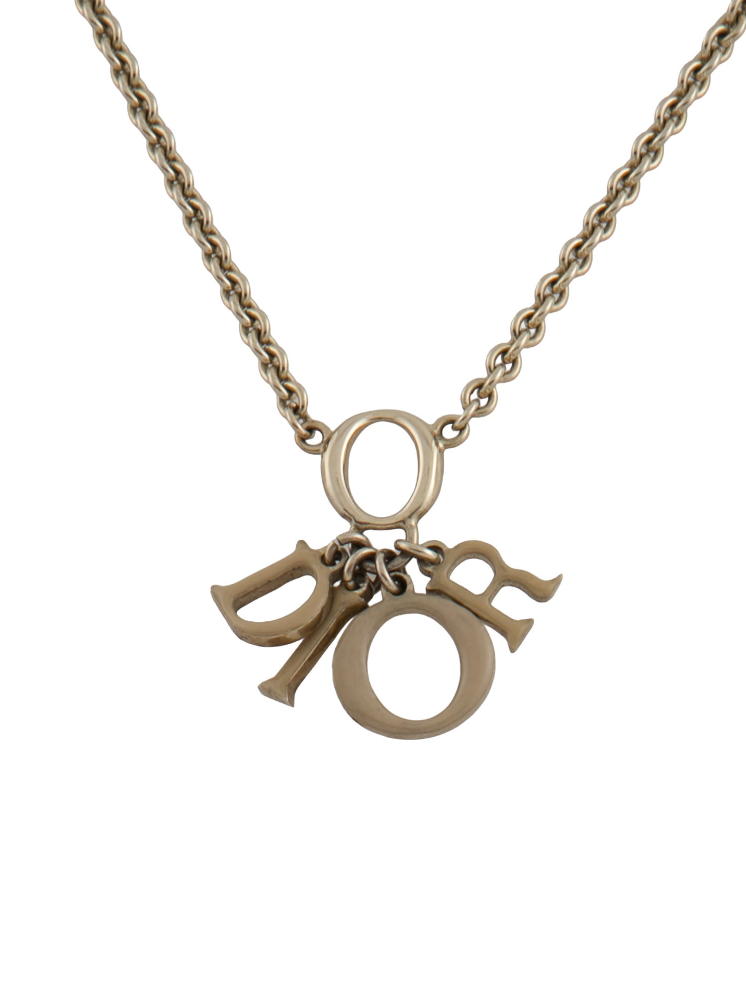 Christian Dior Enamel Logo Charm Necklace