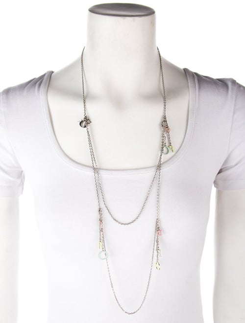 Christian Dior Enamel Double Strand Tassel Necklace