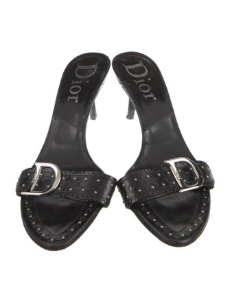 Christian Dior Leather Printed Slides