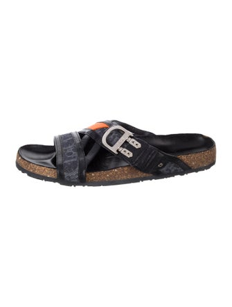 Christian Dior Diorissimo Pattern Leather Slides