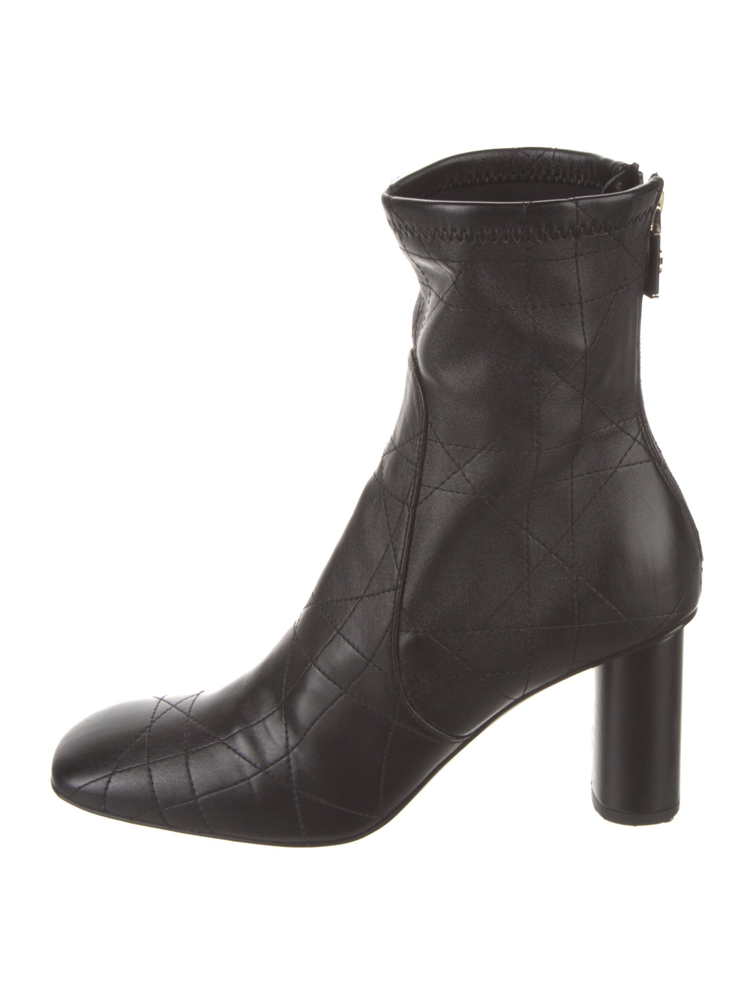 Christian Dior Cannage Pattern Leather Sock Boots