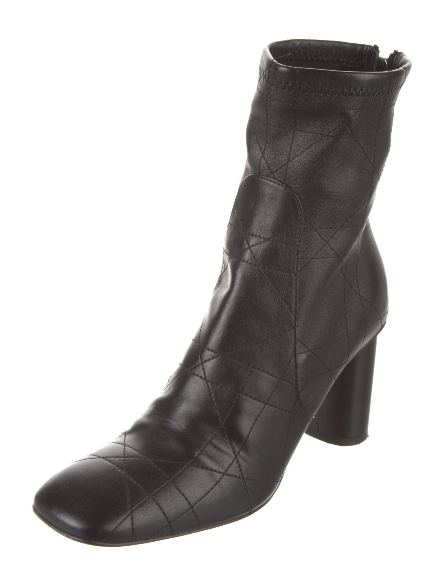 Christian Dior Cannage Pattern Leather Sock Boots