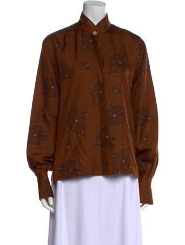 Christian Dior Tops Vintage Silk Button-Up Top L