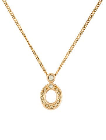 Christian Dior Pendant Necklace Vintage Crystal
