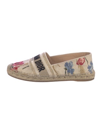 Christian Dior Canvas Floral Print Espadrilles