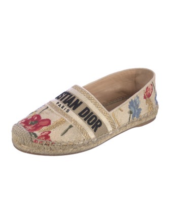 Christian Dior Canvas Floral Print Espadrilles