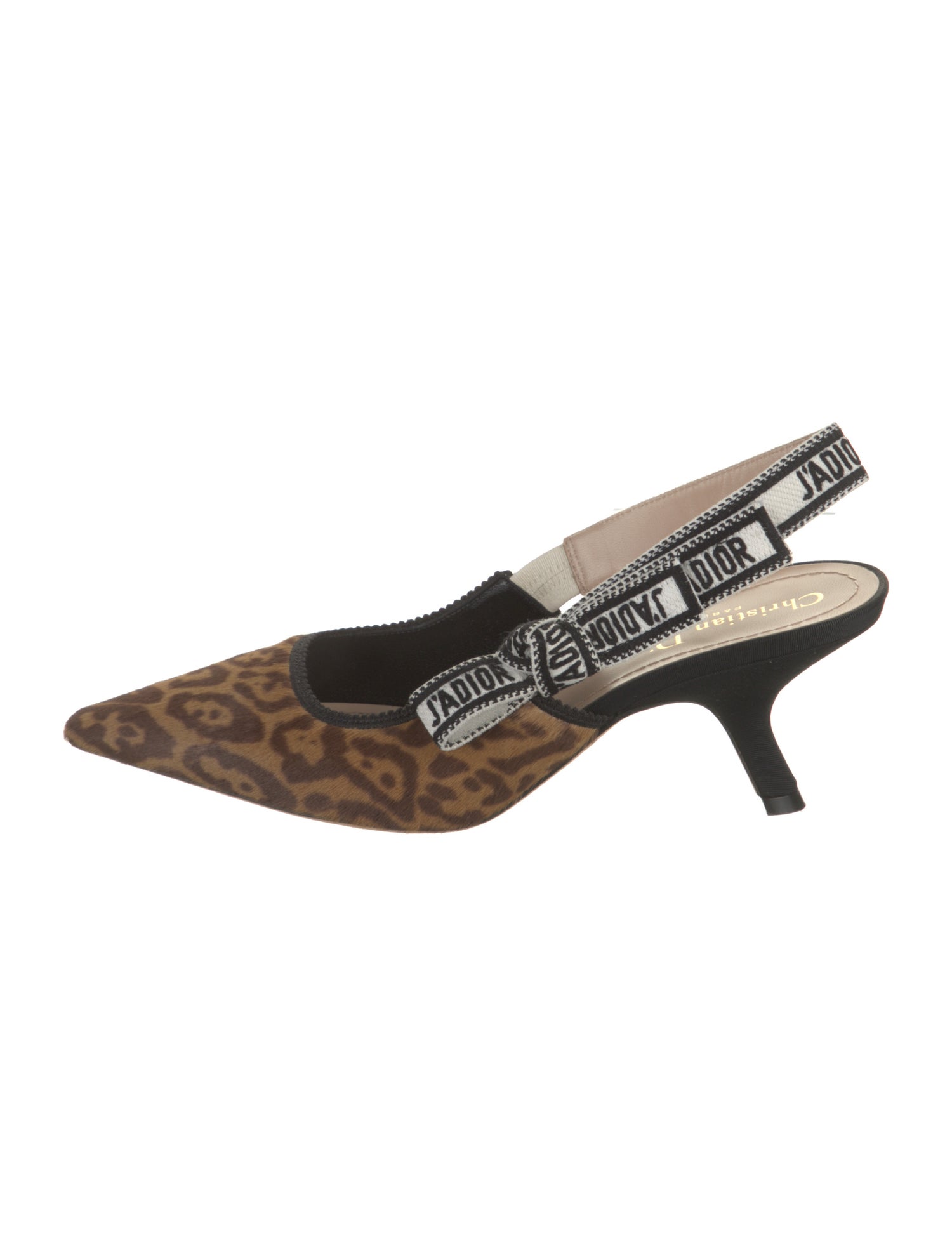 Christian Dior Calf Hair Printed Slingback Pumps