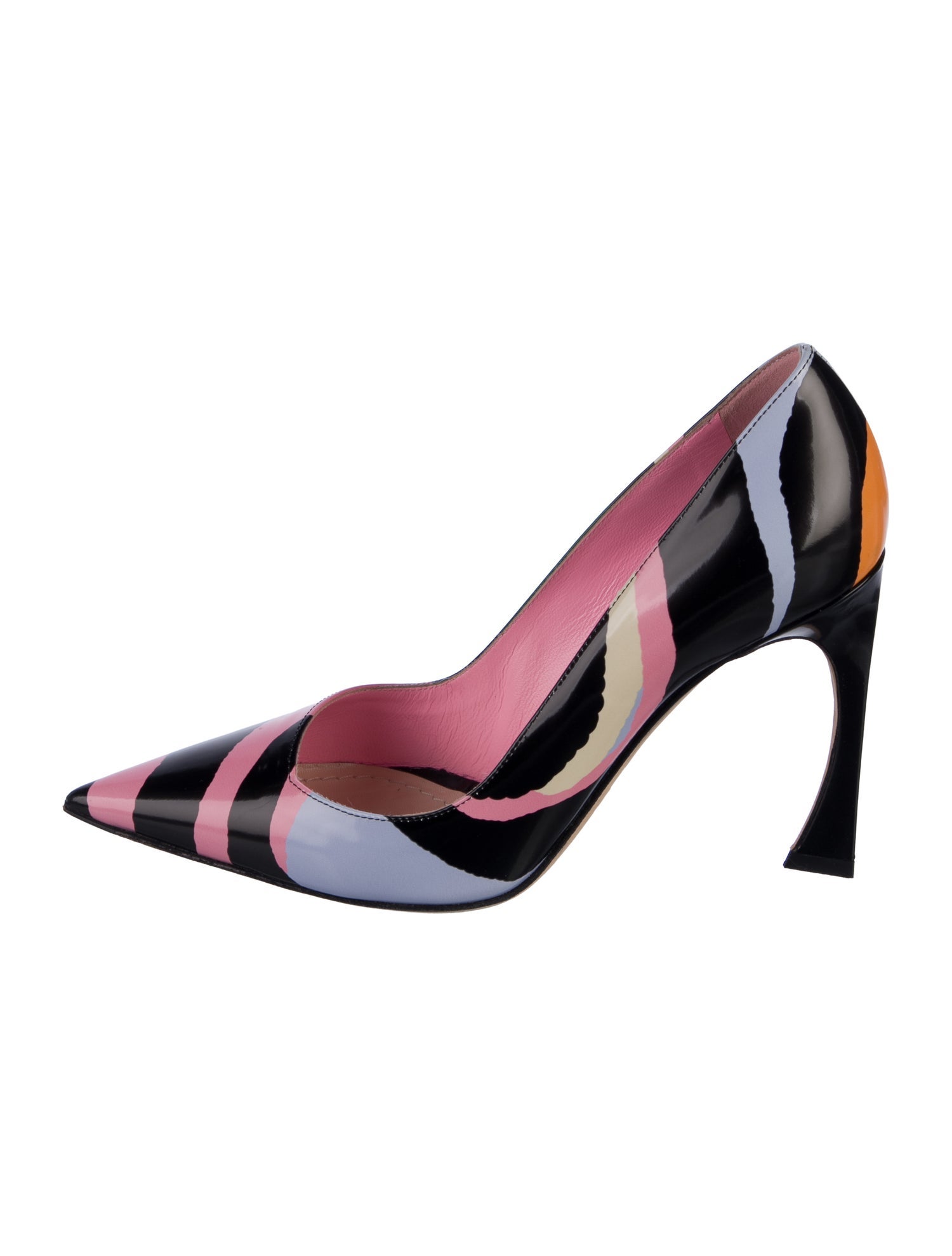 Christian Dior Patent Leather Colorblock Pattern Pumps