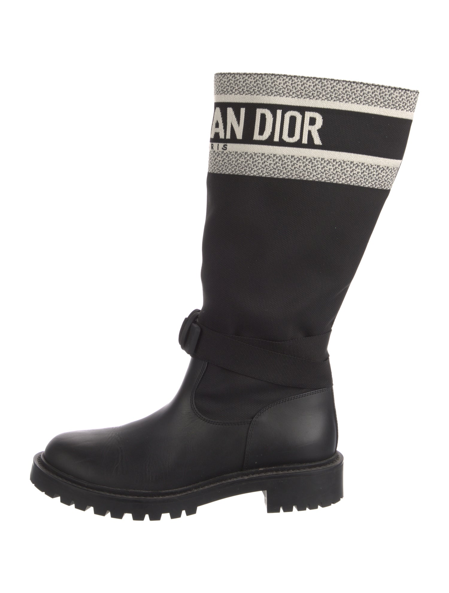 Christian Dior Canvas Graphic Print Rain Boots