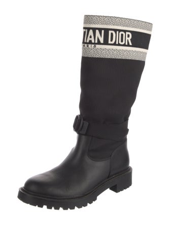Christian Dior Canvas Graphic Print Rain Boots