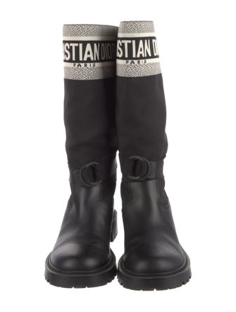 Christian Dior Canvas Graphic Print Rain Boots