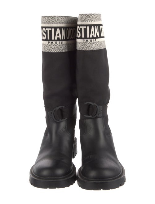 Christian Dior Canvas Graphic Print Rain Boots